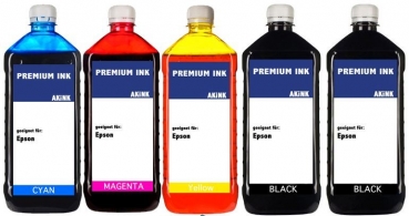 Akink Nachfülltinte für Epson Eco Tank - 5x 1 Liter